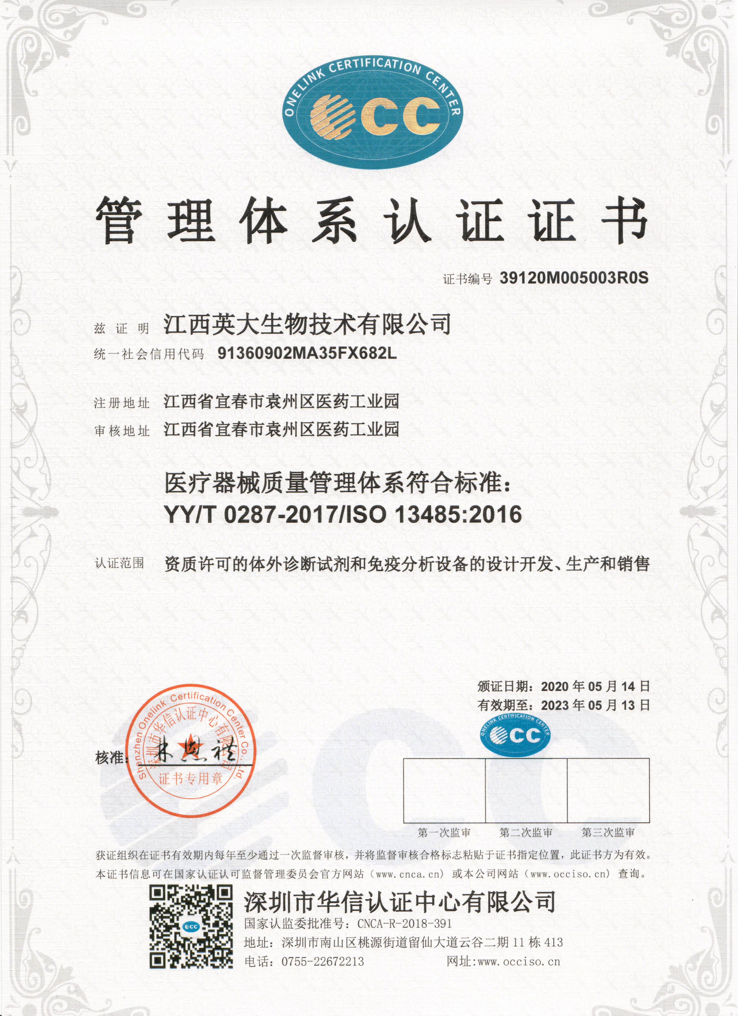 國際ISO13485質量體系認證